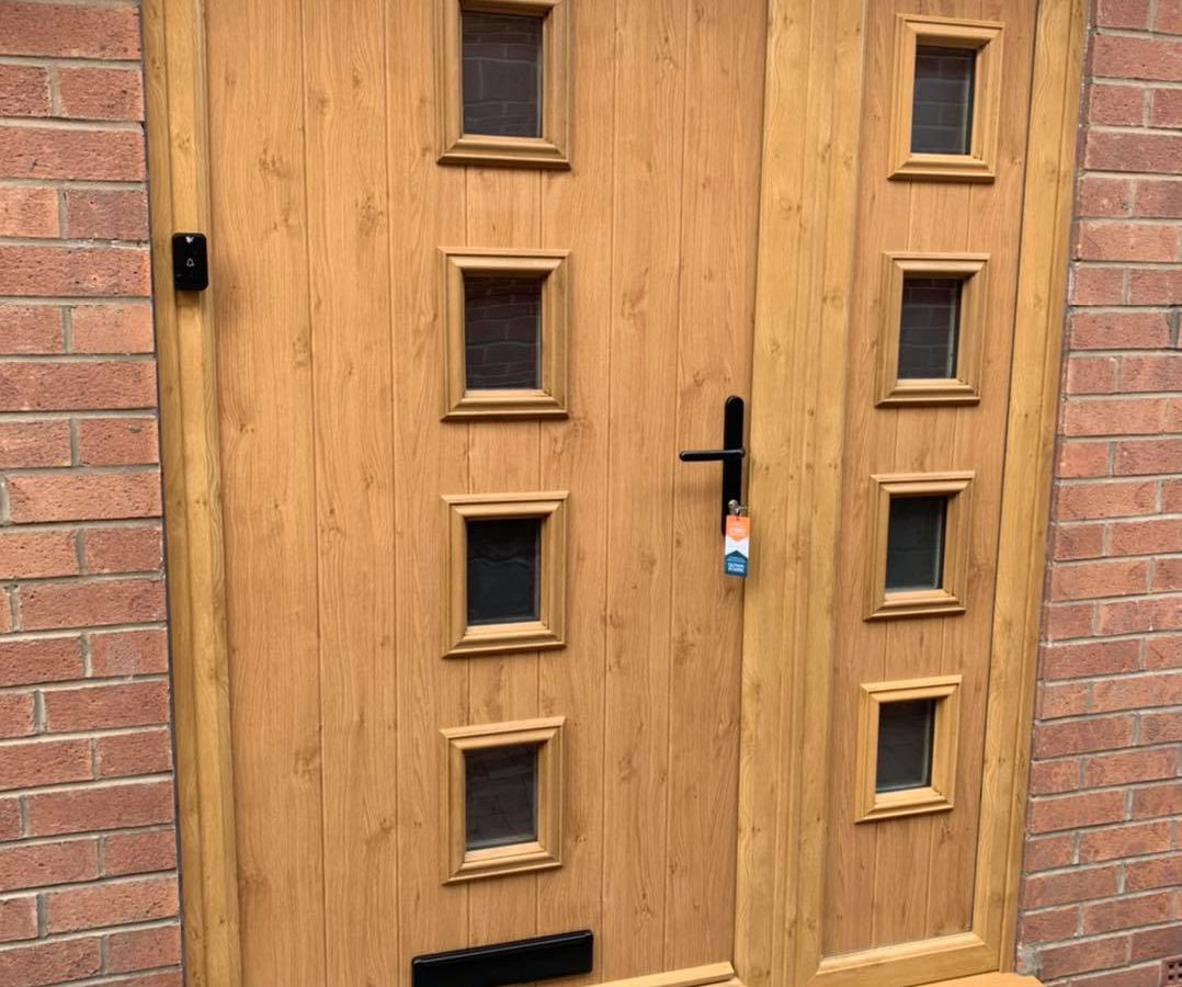 composite door with panels